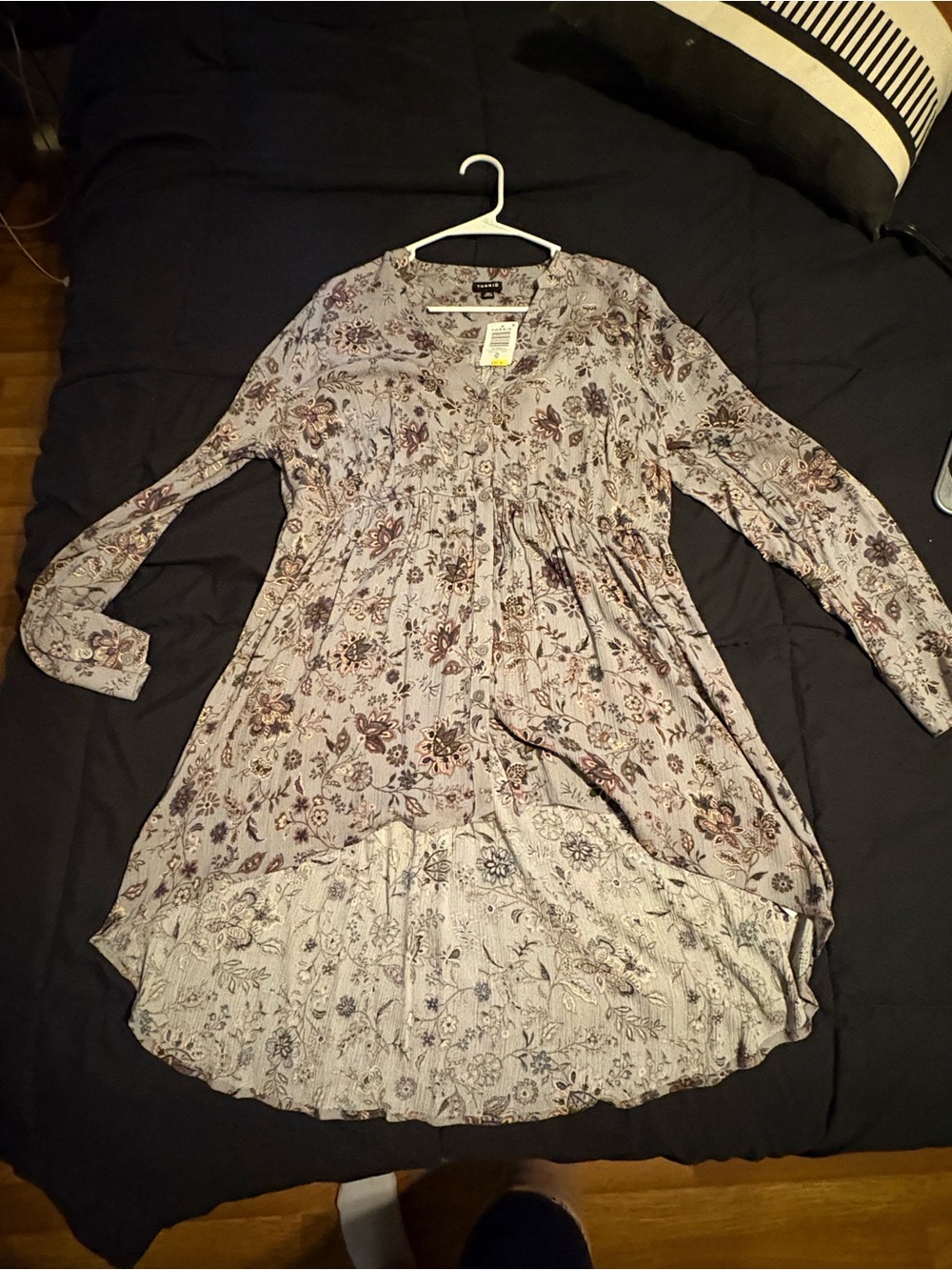 torrid Lavender Floral Long-Sleeve Tunic